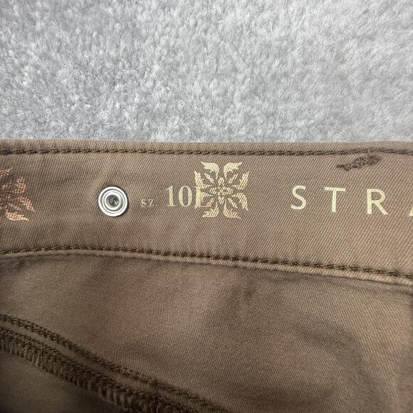 White House Black Market Pants Womens 10L Straight Crop Brown Metallic Print - Picture 5 of 13